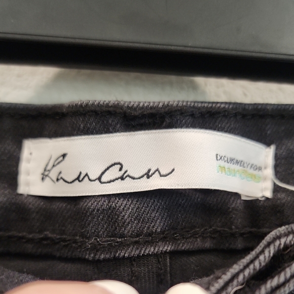 KanCan Black High-Waisted Jean Shorts with Frayed Hem - Picture 2 of 9